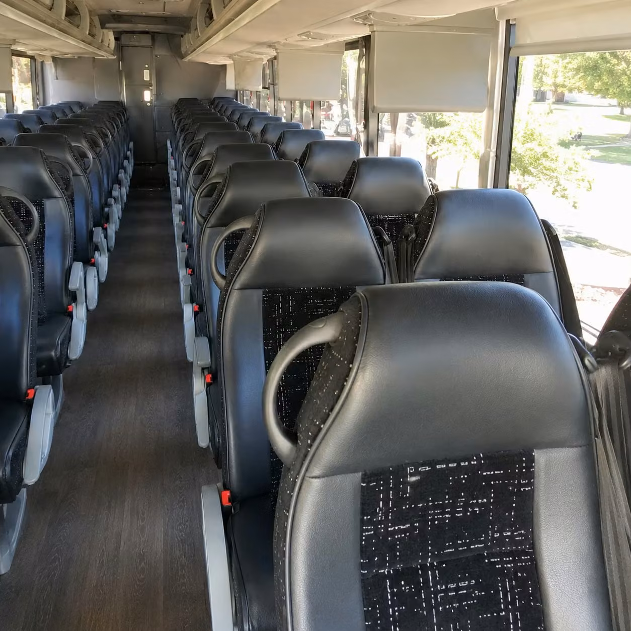 56 passenger charter bus inside